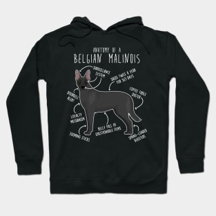 Black Belgian Malinois Dog Anatomy Hoodie